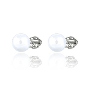 OLIVIE Strieborné náušnice na skrutku 7mm SHELL PERLY 5411 Ag 925; ≤1,4 g.