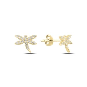 OLIVIE Strieborné náušnice VÁŽKA GOLD 5543 Ag 925; ≤0,9 g.