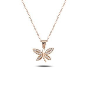OLIVIE Strieborný náhrdelník VÁŽKA ROSE 5547 Ag 925; ≤2,1 g.