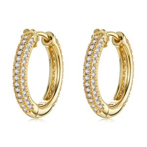 OLIVIE Strieborné náušnice 1,7cm KRUHY GOLD 5790 Ag 925; ≤3,5 g.