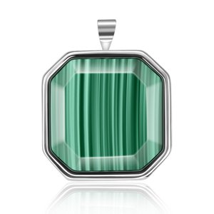 OLIVIE Strieborný prívesok GREEN NATURAL MALACHIT 6012 Ag 925; ≤6,6 g.