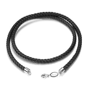 OLIVIE Kožená pletená šnúrka 60cm, tl.5 mm 6039 Ag 925; ≤11 g.