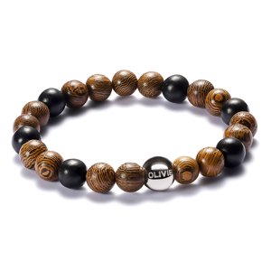 OLIVIE Korálkový náramok WOOD 6062 Ag 925; ≤8,5 g.