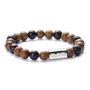 OLIVIE Korálkový náramok WOOD 6063 Ag 925; ≤10,5 g.