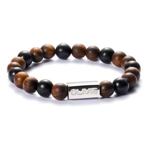 OLIVIE Korálkový náramok WOOD 6065 Ag 925; ≤10,5 g.