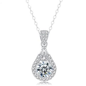 Olivie Strieborný náhrdelník 1ct 6,5mm MOISSANITE 6094 Ag 925; ≤2,6 g.