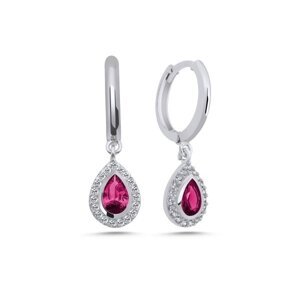 OLIVIE Strieborné náušnice KVAPKA RUBY 7148 Ag 925; ≤2,5 g.