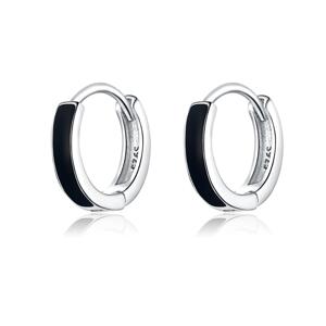 Olivie Strieborné náušnice KRÚŽKY BLACK 7167 Ag 925; ≤1,3 g.