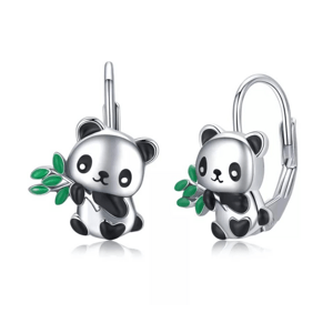 OLIVIE Strieborné náušnice PANDA 7188 Ag 925; ≤2,3 g.