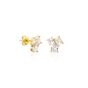OLIVIE Strieborné náušnice GLORIA GOLD 7231 Ag 925; ≤2,8 g.