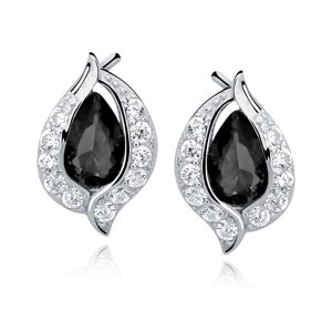 OLIVIE Strieborné náušnice LUNA BLACK 7324 Ag 925; ≤1,7 g.