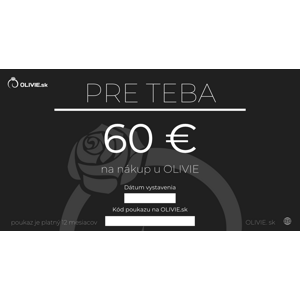 OLIVIE Elektronický darčekový poukaz PRE TEBA Hodnota: 60 €