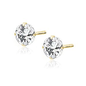 OLIVIE Strieborné náušnice 5mm GOLD 7550 Ag 925; ≤0,6 g.