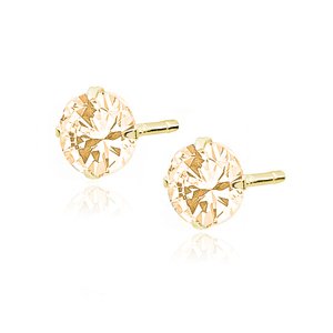 OLIVIE Strieborné náušnice 5mm CHAMPAGNE 7556 Ag 925; ≤0,6 g.