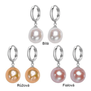 OLIVIE Perlové krúžkové náušnice BAROKO 7602 Farba: Biela Ag 925; ≤4,2 g.