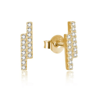 OLIVIE Geometrické strieborné náušnice MATRIX GOLD 7714 Ag 925; ≤1,3 g.