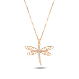 OLIVIE Strieborný náhrdelník VÁŽKA ROSE 7815 Ag 925; ≤2 g.