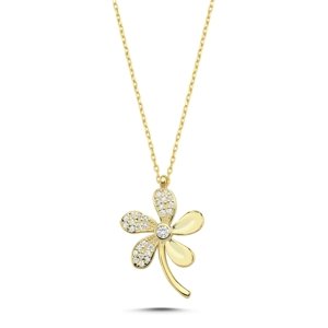 OLIVIE Strieborný náhrdelník DAISY GOLD 7816 Ag 925; ≤2,3 g.