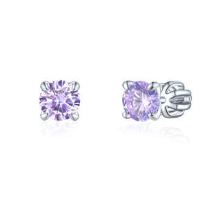 OLIVIE Strieborné 5mm náušnice PIPPI PURPLE 7955 Ag 925; ≤1,2 g.
