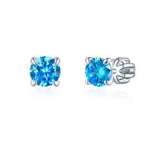 OLIVIE Strieborné 5mm náušnice PIPPI BLUE 7958 Ag 925; ≤1,2 g.