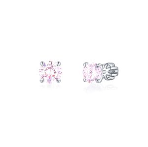OLIVIE Strieborné 6mm náušnice PIPPI PINK 7960 Ag 925; ≤1,6 g.
