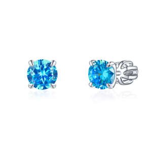 OLIVIE Strieborné 6mm náušnice PIPPI BLUE 7964 Ag 925; ≤1,6 g.