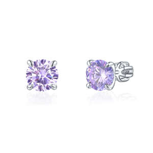 OLIVIE Strieborné 7mm náušnice PIPPI PURPLE 7967 Ag 925; ≤2,2 g.