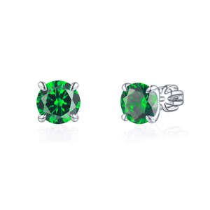 OLIVIE Strieborné 7mm náušnice PIPPI GREEN 7971 Ag 925; ≤2,2 g.