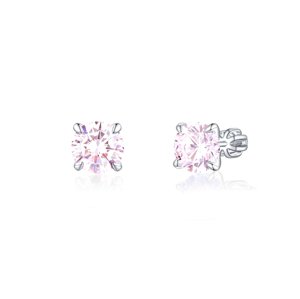 OLIVIE Strieborné 8mm náušnice PIPPI PINK 7972 Ag 925; ≤2,9 g.
