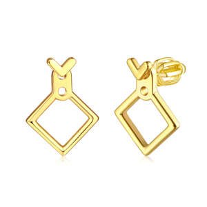 OLIVIE Strieborné geometrické náušnice GOLD 8037 Ag 925; ≤2,2 g.