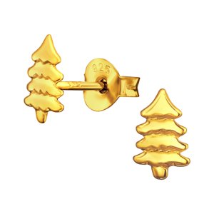 OLIVIE Strieborné náušnice STROMČEK GOLD 8174 Ag 925; ≤0,4 g.