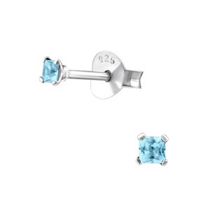 OLIVIE Stříbrné 2mm náušnice AQUA 8211 Ag 925; ≤0,3 g.