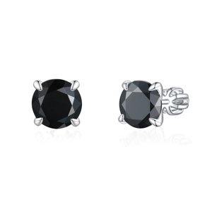 OLIVIE Stříbrné 8mm náušnice PIPPI BLACK 8354 Ag 925; ≤2,9 g.