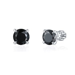 OLIVIE Stříbrné 7mm náušnice PIPPI BLACK 8355 Ag 925; ≤2,2 g.