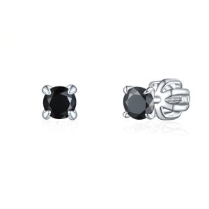 OLIVIE Stříbrné 3mm náušnice PIPPI BLACK 8359 Ag 925; ≤0,8 g.