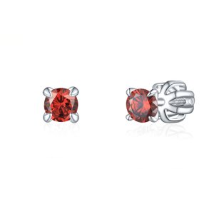 OLIVIE Stříbrné 3mm náušnice PIPPI RED 8360 Ag 925; ≤0,8 g.