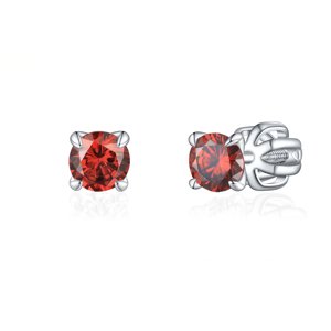 OLIVIE Stříbrné 4mm náušnice PIPPI RED 8361 Ag 925; ≤1,00 g.