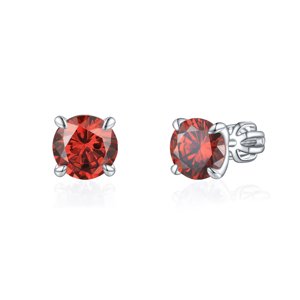 OLIVIE Stříbrné 7mm náušnice PIPPI RED 8364 Ag 925; ≤2,2 g.