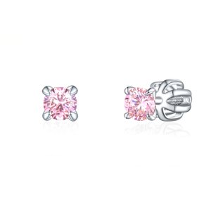 OLIVIE Stříbrné 3mm náušnice PIPPI PINK 8369 Ag 925; ≤0,8 g.
