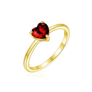 OLIVIE Strieborný prsteň SRDIEČKO GOLD 8574 Veľkosť prsteňov: 10 (EÚ: 62-64) Ag 925; ≤1,6 g.