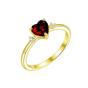 OLIVIE Strieborný prsteň SRDIEČKO GOLD 8577 Veľkosť prsteňov: 10 (EÚ: 62-64) Ag 925; ≤1,6 g.