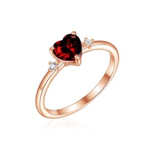 OLIVIE Strieborný prsteň SRDIEČKO ROSE 8578 Veľkosť prsteňov: 10 (EÚ: 62-64) Ag 925; ≤1,6 g.