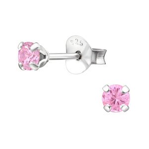 Olivie Strieborné 3mm náušnice PINK 8654 Ag 925; ≤0,40 g.