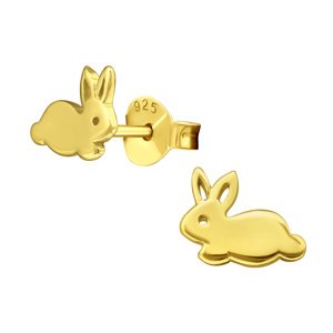 OLIVIE Strieborné náušnice KRÁLIK GOLD 8672 Ag 925; ≤0,60 g.