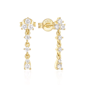 OLIVIE Strieborné náušnice ELSA GOLD 8698 Ag 925; ≤1,0 g.