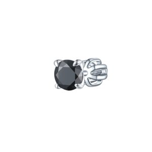 OLIVIE Stříbrná 5mm náušnice PIPPI BLACK 1 ks 8759 Ag 925; ≤0,7 g.