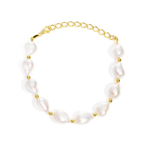 OLIVIE Strieborný perlový náramok GOLD 8803 Ag 925; ≤8,6 g.