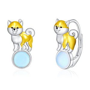OLIVIE Stříbrné náušnice SHIBA NA MĚSÍCI 8891 Ag 925; ≤2,9 g.