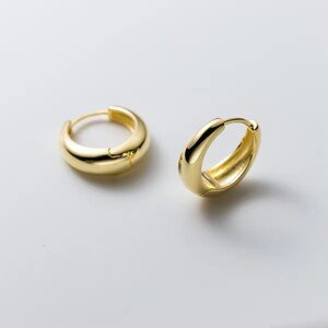 Olivie Strieborné 15mm náušnice GOLD 9027 Ag 925; ≤3,3 g.