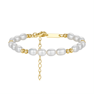 OLIVIE Strieborný perlový náramok GOLD 9054 Ag 925; ≤5,0 g.
